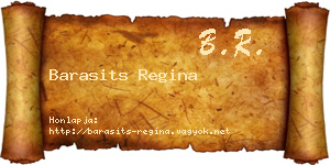 Barasits Regina névjegykártya
